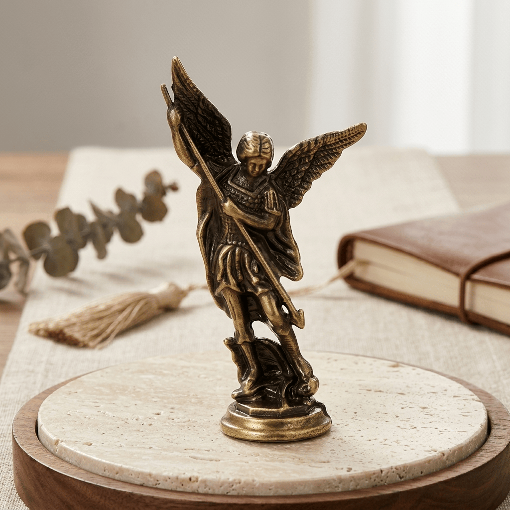 Figurine Saint Michel Archange en Alliage de Zinc - Décoration Maison & Bureau