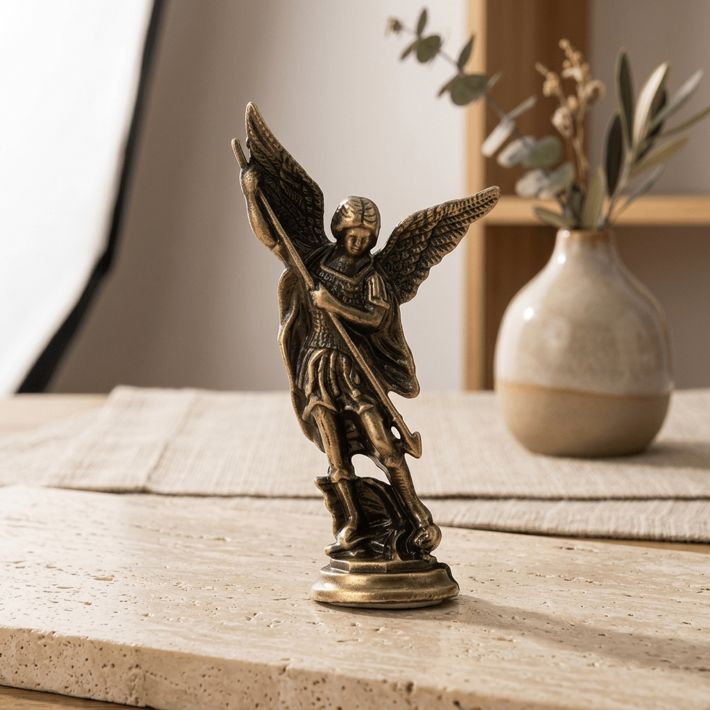 Figurine Saint Michel Archange en Alliage de Zinc - Décoration Maison & Bureau