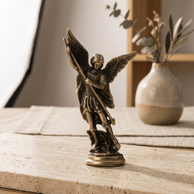 Figurine Saint Michel Archange en Alliage de Zinc - Décoration Maison & Bureau